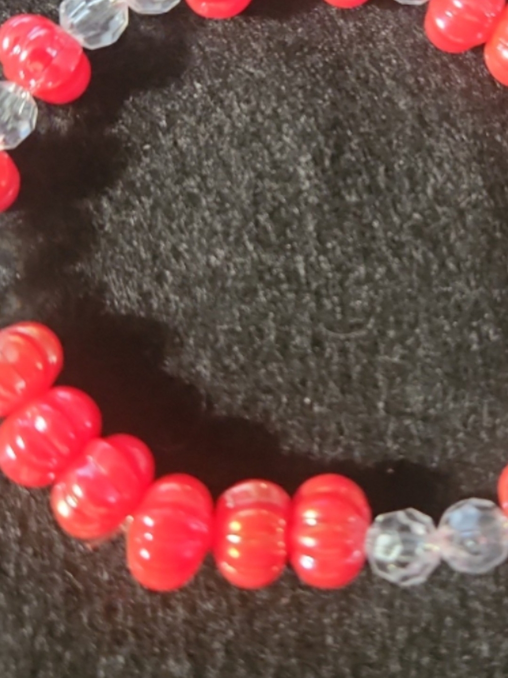 Elegant Red Beaded Bracelet with Clear Accents